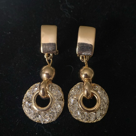 18K Rose Gold Plated Round Drop Earrings - Picture 1 of 4